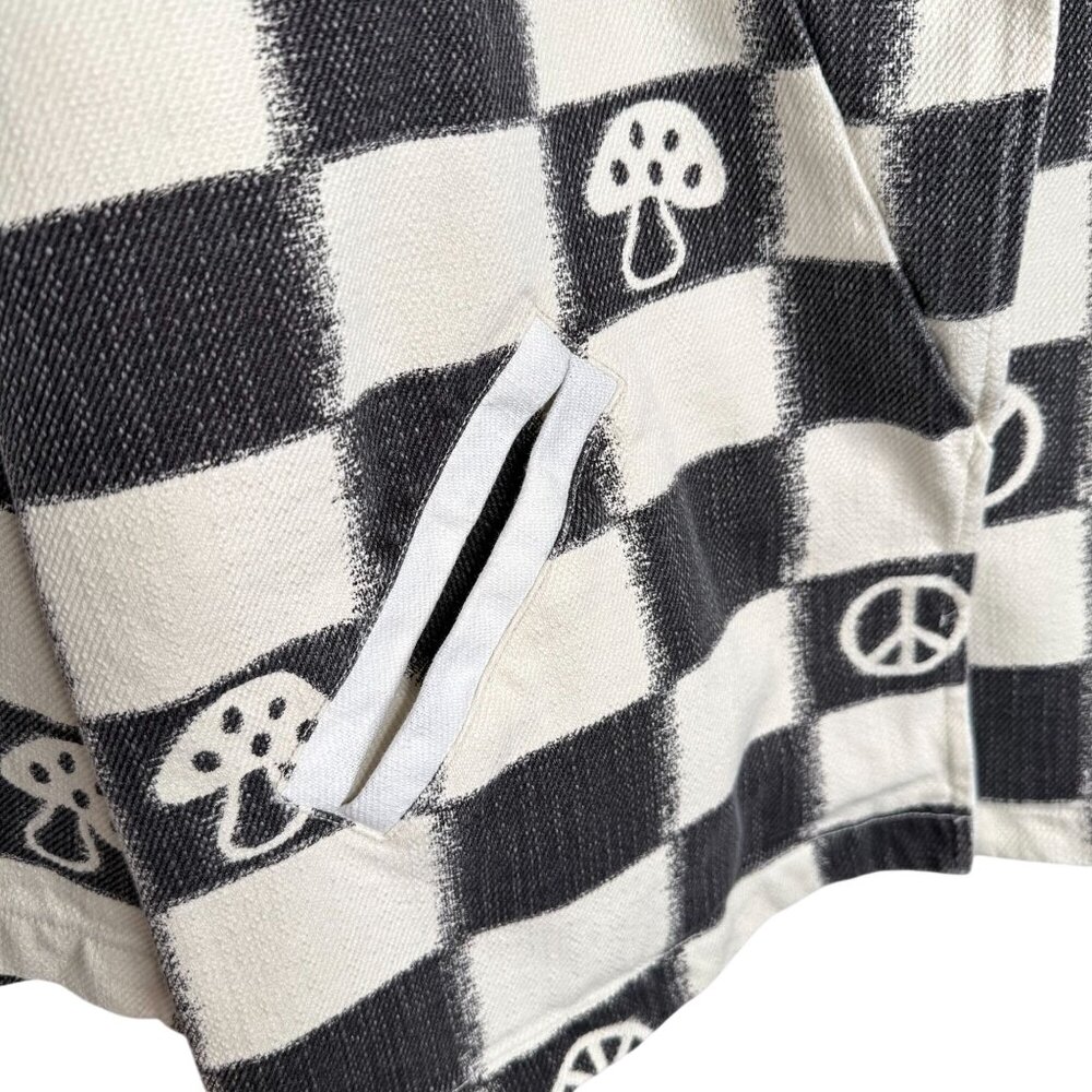 Urban Outfitters Checkered Jacket With Peace & Mushroom Print, XS/S - Picture 6 of 9